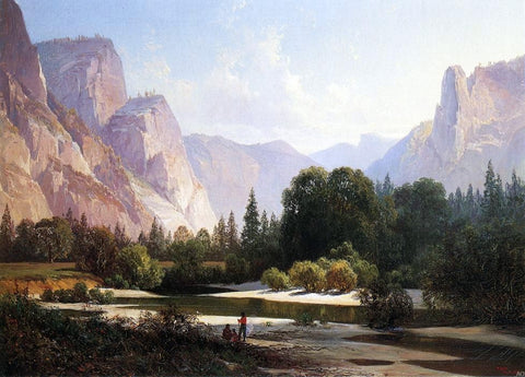  Thomas Hill Piute Indians in Yosemite Valley - Hand Painted Oil Painting