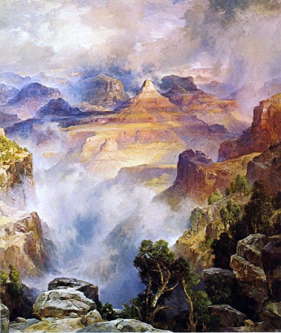  Thomas Moran Canyon Mists: Zoroaster Peak [Grand Canyon, Arizona] - Hand Painted Oil Painting