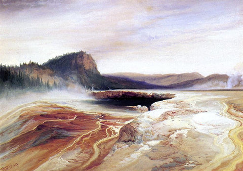  Thomas Moran Giant Blue Spring, Yellowstone - Hand Painted Oil Painting