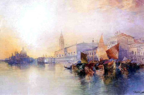  Thomas Moran Santa Maria and The Ducal Palace, Venice - Hand Painted Oil Painting