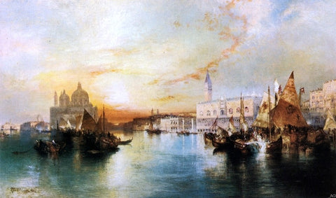  Thomas Moran Venice from the Lagoon - Hand Painted Oil Painting