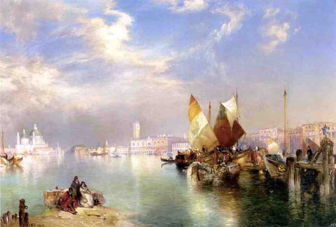  Thomas Moran Venice, The Little Bridge - Hand Painted Oil Painting