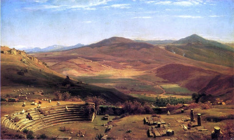  Thomas Worthington Whittredge The Amphitheatre of Tusculum and Albano Mountains, Rome - Hand Painted Oil Painting