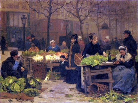  Victor Gabriel Gilbert A Parisian Market - Hand Painted Oil Painting