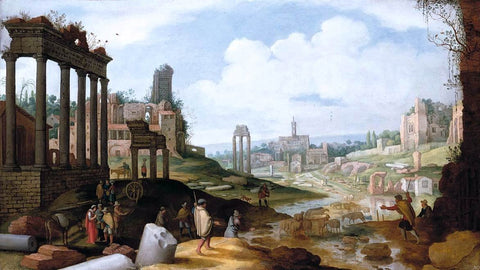  The Younger Willem Van  Nieulandt View of the Forum Romanum - Hand Painted Oil Painting