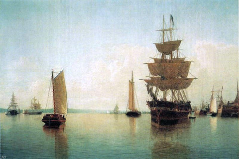 William Bradford East River Off Lower Manhattan - Hand Painted Oil Painting