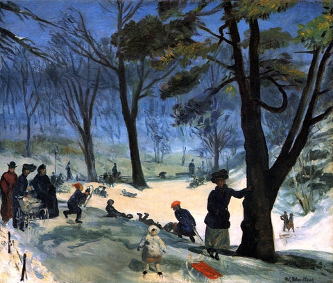  William James Glackens Central Park in Winter - Hand Painted Oil Painting