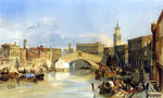  William James Muller The Rialto Bridge, Venice - Hand Painted Oil Painting
