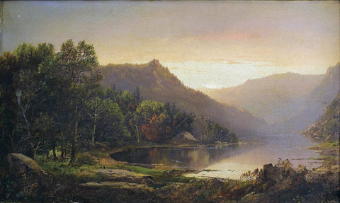  William Louis Sonntag New England Mountain Lake at Sunrise - Hand Painted Oil Painting