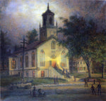  William M Davis Lecure Night at the Baptist Church, Port Jefferson - Hand Painted Oil Painting