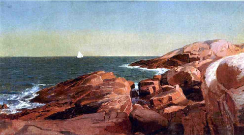  William Stanley Haseltine Rocks at Narragansett - Hand Painted Oil Painting
