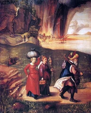  Albrecht Durer Lot Fleeing with his Daughters from Sodom - Hand Painted Oil Painting