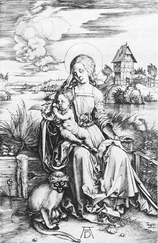  Albrecht Durer The Madonna with the Monkey - Hand Painted Oil Painting