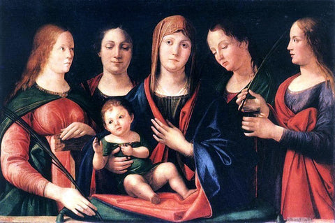  Alvise Vivarini Mary and Child with Sts Mary Magdalene and Catherine - Hand Painted Oil Painting
