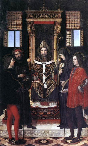  Ambrogio Bergog St Ambrose with Saints - Hand Painted Oil Painting