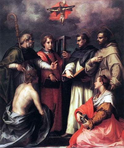  Andrea del Sarto Disputation over the Trinity - Hand Painted Oil Painting