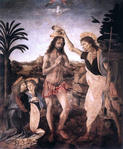  Andrea del Verrocchio The Baptism of Christ - Hand Painted Oil Painting