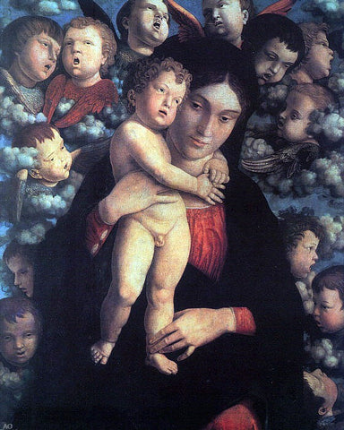  Andrea Mantegna Madonna and Child with Cherubs - Hand Painted Oil Painting