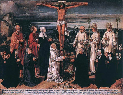  Anton Woensam Von Worms Christ on the Cross with Carthusian Saints - Hand Painted Oil Painting