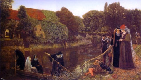  Arthur Hughes The Convent Boat - Hand Painted Oil Painting