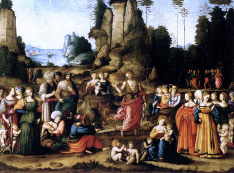 II Francesco Ubertini Bacchiacca The Preaching of Saint John the Baptist - Hand Painted Oil Painting