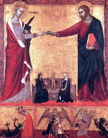  Barna Da siena The Mystical Marriage of Saint Catherine - Hand Painted Oil Painting