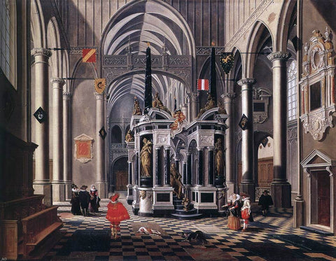  Bartholomeus Van Bassen The Tomb of William the Silent in an Imaginary Church - Hand Painted Oil Painting