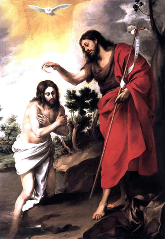  Bartolome Esteban Murillo Baptism of Christ - Hand Painted Oil Painting