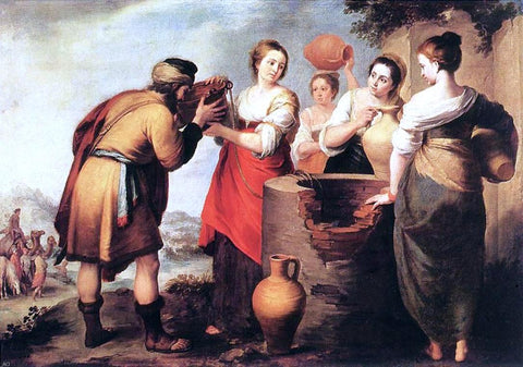  Bartolome Esteban Murillo Rebecca and Eliezer - Hand Painted Oil Painting