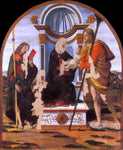  Bartolomeo della Gatta Madonna and Child with Sts James and Christopher - Hand Painted Oil Painting