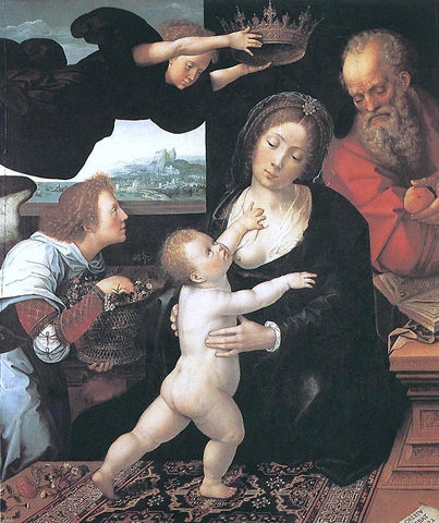  Bernaert Van Orley Holy Family - Hand Painted Oil Painting