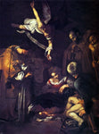  Caravaggio Nativity with Saints Francis and Lawrence - Hand Painted Oil Painting
