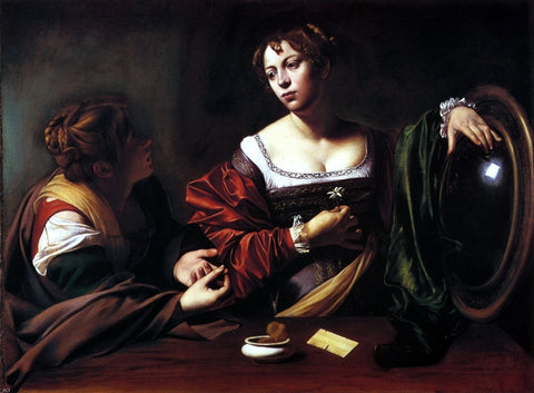  Caravaggio The Conversion of Mary Magdalen (also known as Martha and Mary Magdalen) - Hand Painted Oil Painting