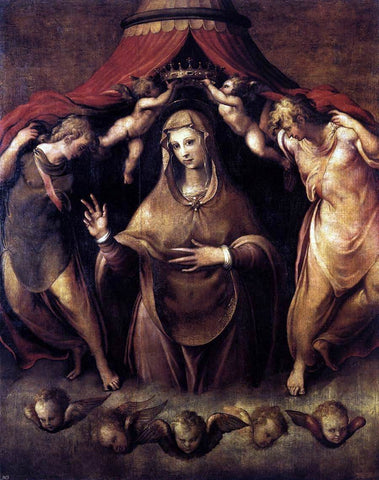  Cecchino Del Salviati Coronation of the Virgin with Angels - Hand Painted Oil Painting
