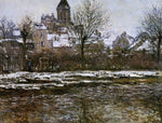  Claude Oscar Monet The Church at Vetheuil, Snow - Hand Painted Oil Painting