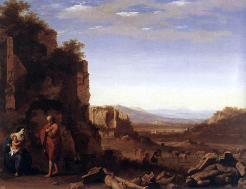  Cornelis Van Poelenburgh Rest on the Flight into Egypt - Hand Painted Oil Painting