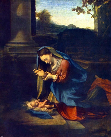  Correggio The Adoration of the Child - Hand Painted Oil Painting