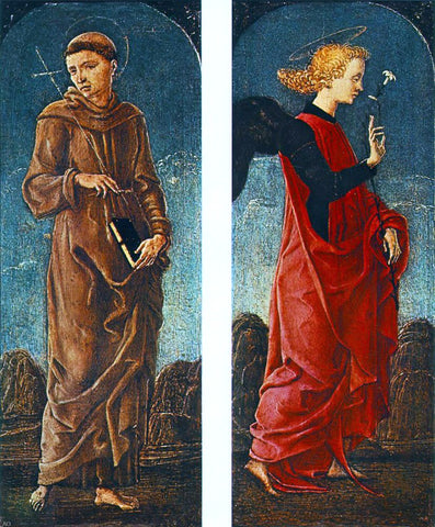  Cosme Tura St Francis of Assisi and Announcing Angel (panels of a polyptych) - Hand Painted Oil Painting