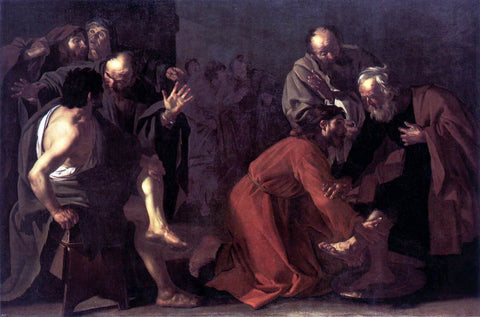  Dirck Van Baburen Christ Washing the Apostles Feet - Hand Painted Oil Painting