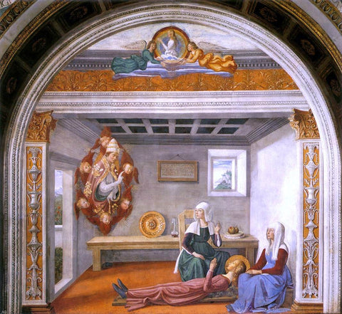  Domenico Ghirlandaio Announcement of Death to St Fina - Hand Painted Oil Painting