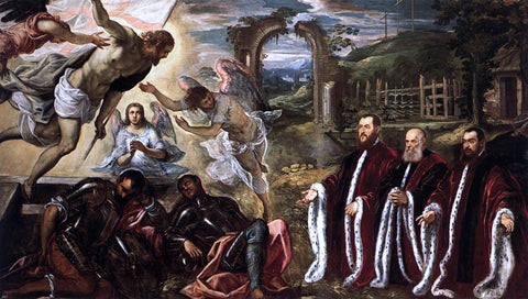  Domenico Robusti Resurrection and Three Avogadri - Hand Painted Oil Painting