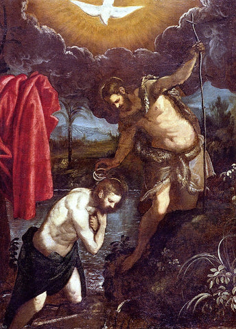  Domenico Tintoretto The Baptism Of Christ - Hand Painted Oil Painting