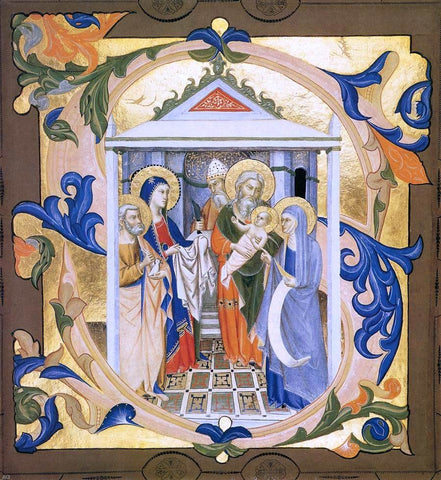  Don Silvestro Die Gherarducci Gradual from Santa Maria degli Angeli (Folio 32v) - Hand Painted Oil Painting