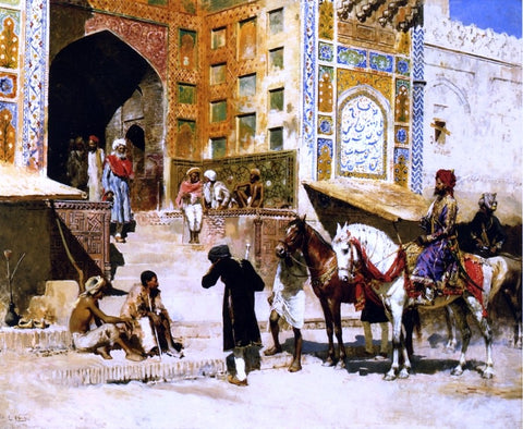  Edwin Lord Weeks Steps of the Mosque Vazirkham, Lahore - Hand Painted Oil Painting