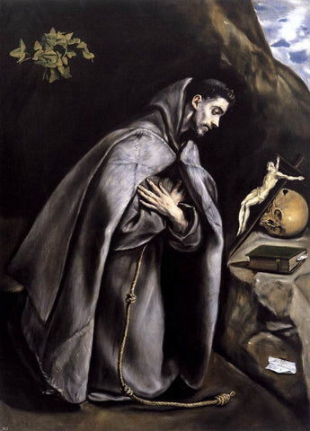  El Greco St Francis Meditating - Hand Painted Oil Painting