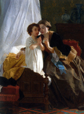  Eugene-Ernest Hillemacher Bedtime Prayer - Hand Painted Oil Painting