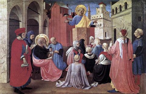  Fra Angelico St Peter Preaching in the Presence of St Mark (Linaioli Tabernacle) - Hand Painted Oil Painting