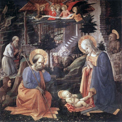 Fra Filippo Lippi Adoration of the Child - Hand Painted Oil Painting