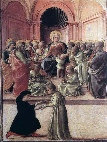  Fra Filippo Lippi Madonna and Child with Saints and a Worshipper - Hand Painted Oil Painting