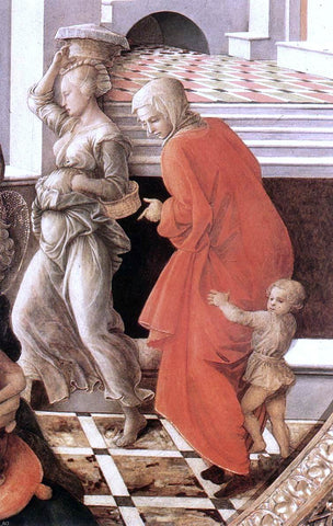  Fra Filippo Lippi Virgin with the Child and Scenes from the Life of St Anne (detail) - Hand Painted Oil Painting